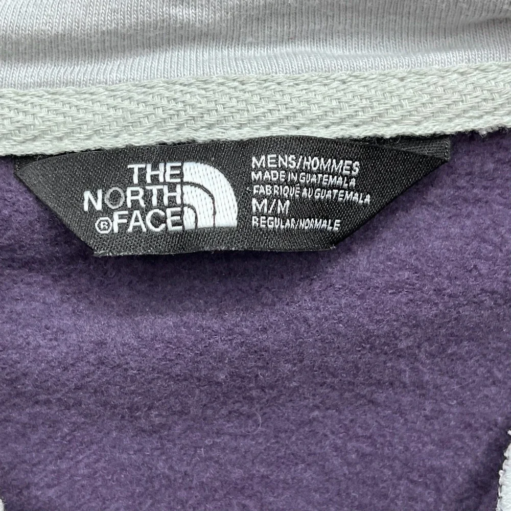 The North Face Men Hoodie Purple Cotton Blend Medium Gorpcore Graphic Zip Up